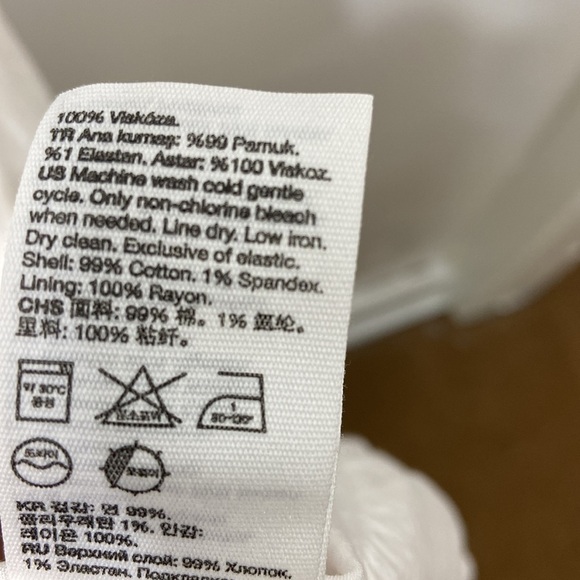 & Other Stories Women’s White Elastic Puff Sleeve ,Tie Back,Midi Dress.Size-US-M - Picture 12 of 12